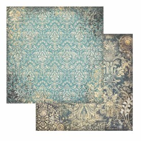 Papier 30x30 Turquoise Wallpaper 1f - Sir Vagabond in Fantasy World - Stamperia
