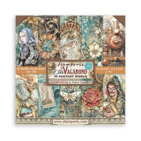 Set de papier 30x30 Sir Vagabond in Fantasy World 10 feuilles - Stamperia
