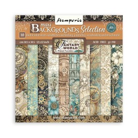 Set de papier 30x30 Maxi Backgrounds Selection Sir Vagabond in Fantasy World 10 feuilles - Stamperia
