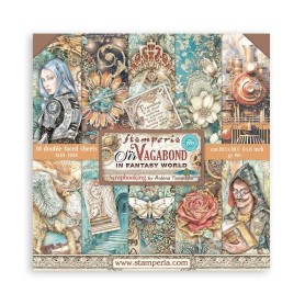 Set de papier 20x20 Sir Vagabond in Fantasy World 10 feuilles - Stamperia