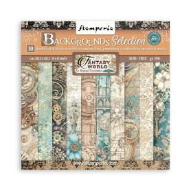 Set de papier 20x20 Backgrounds Selection Sir Vagabond in Fantasy World 10 feuilles - Stamperia