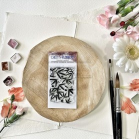 Tampon Fond Feuillage Noir - Soleil Levant - Chou and Flowers