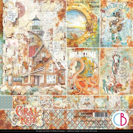 Set de papier 30x30 Coral Reef 12 feuilles - Ciao Bella Papercrafting