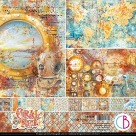 Set de papier 30x30 Coral Reef 8 feuilles - Patterns Pad Ciao Bella Papercrafting