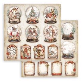 Papier 30x30 Globes de Neige 1f - Gear up for Christmas - Stamperia