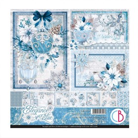 Set de papier 20x20 Elegance of Blue 12 feuilles – Ciao Bella Papercrafting