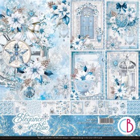 Set de papier 30x30 Elegance of Blue 12 feuilles - Ciao Bella Papercrafting