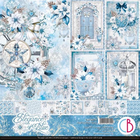 Set de papier 30x30 Elegance of Blue 12 feuilles - Ciao Bella Papercrafting