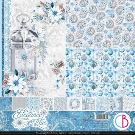 Set de papier 30x30 Elegance of Blue 8 feuilles - Patterns Pad Ciao Bella Papercrafting