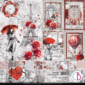 Set de papier 30x30 Paris Je t'aime 12 feuilles - Ciao Bella Papercrafting