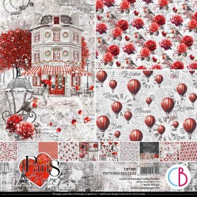 Set de papier 30x30 Paris Je t'aime 8 feuilles - Patterns Pad Ciao Bella Papercrafting