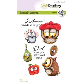 Tampons Owls 1 A6 - Craft Emotions Clear Stamps