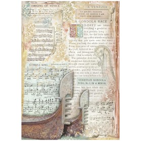 Papier de riz A4 Gondole - 1 feuille - Venice City of Art - Stamperia