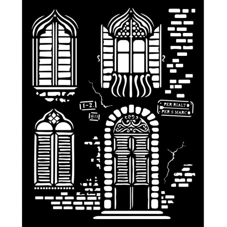 Pochoir Windows 20x25cm - Venice City of Art - Stamperia Thick Stencil