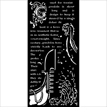 Pochoir Gondole 12x25cm - Venice City of Art - Stamperia Thick Stencil