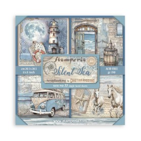 Set de papier 20x20 Silent Sea 22 feuilles - Stamperia