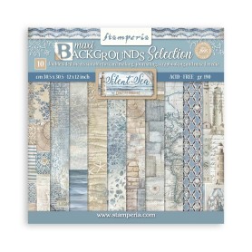 Set de papier 30x30 Silent Sea Background 10 feuilles - Stamperia
