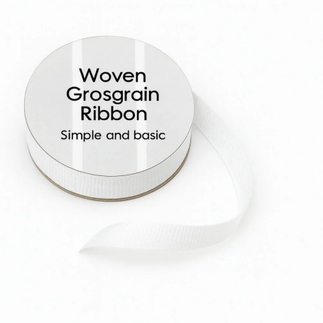 Ruban Gros grain 8mm x 10m White - Simple and Basic