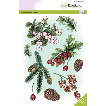 Tampons Floral Christmas 2 A5 - Craft Emotions Clear Stamps
