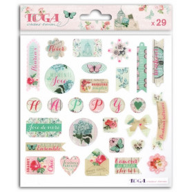 Stickers Epoxy Shabby Love 29 pc - Toga