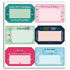 Stickers Etiquettes Messages positifs 6pc - Toga