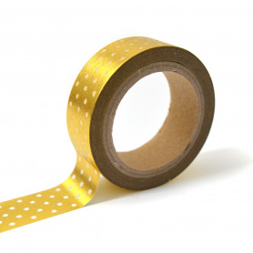 Masking Tape or à pois blanc 10 m - Toga
