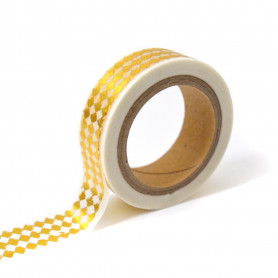 Masking Tape blanc et losanges or 10 m - Toga