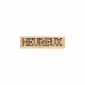 Tampon bois Heureux - Histoire naturelle - Florilèges Design