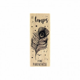 Tampon bois Plume de Paon - Envolée Poétique - Florilèges Design