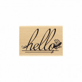 Tampon bois Hello fleuri - Envolée Poétique - Florilèges Design