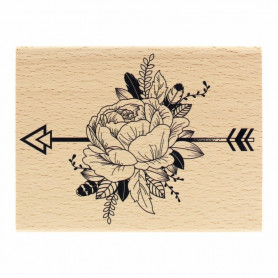 Tampon bois Pivoine Ethnique - Envolée Poétique - Florilèges Design