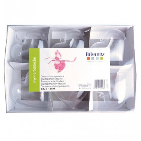 Cœurs transparents 6 pièces - 8 cm – Artemio