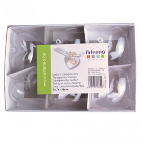 Cœurs transparents 6 pièces - 6 cm – Artemio
