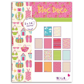 Set de papier Bloc Déco Beach Gril 15x20cm 28f - Toga