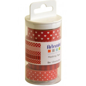 Masking Tape Lollipop rouge 5 x 5 m - Artemio