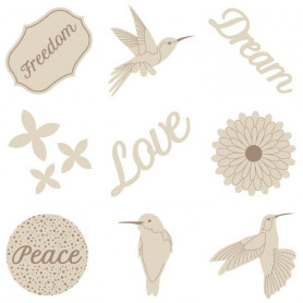 Set de mini silhouettes en bois Freedom - Artémio