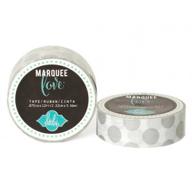 Masking Tape Blanc à pois argenté 2,2 cm - Marquee Love - Heidi Swapp