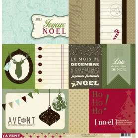 Papier 30x30 Kerstmis 1f - Collection Avent Kesi'art
