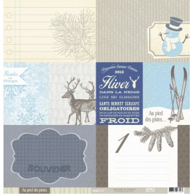Papier 30x30 Ski 1f - Collection Au pied des pistes Kesi'art