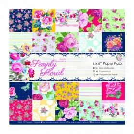 Set de papier 15x15 Simply Floral 32f - Docrafts Papermania
