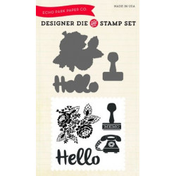 Die & stamp set Hello again - Echo Park