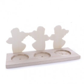 Support bougie en bois 3 Anges