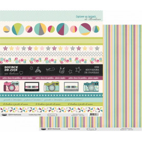 Papier 30x30 Confettis Rayé 1f –  Swirlcards