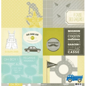 Papier 30x30 Coquin 1f - Collection Oh Boy Kesi'art