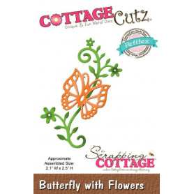 Dies Papillon et fleurs - CottageCutz - Scrapping Cottage Die Butterfly with Flowers