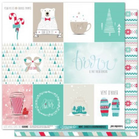 Papier 30x30 L'hiver c'est chic 1f - Mint, choco et gourmandises - Les ateliers de Karine