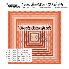 Dies Crea-Nest-Lies 66 XXL Squares with double stich inside - Crealies