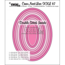 Dies Crea-Nest-Lies 67 XXL Ovals with double stich inside - Crealies