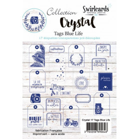Set de 17 Tags Blue Life Crystal– Swirlcards