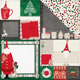 Papier 30x30 Father Christmas 1f collection Merry & Bright Bo Bunny